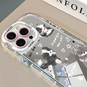 11promax手机壳真我红米小米13pro 耳机小狗镜面适用苹果17promax华为奶油壳oppo苹果16新iPhone14 ultra