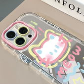 11promax手机壳真我红米小米13pro 蓝色小狗镜面适用苹果17promax华为奶油壳oppo苹果16新iPhone14