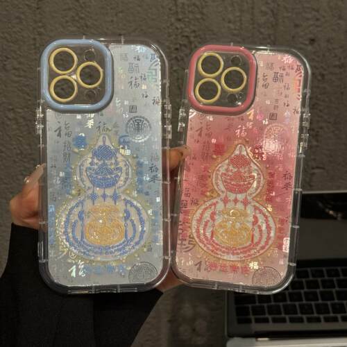 国风葫芦渐变百福壳适用于苹果17promax手机壳创意iPhone16可爱华为p60小众mate70高级感14保护套防摔13新款