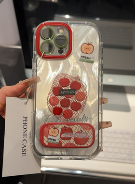 网兜苹果适用苹果16pro泡芙羽纱手机壳iphone15卡通可爱华为p荣耀创意可爱mate70保护套小众小米15新款