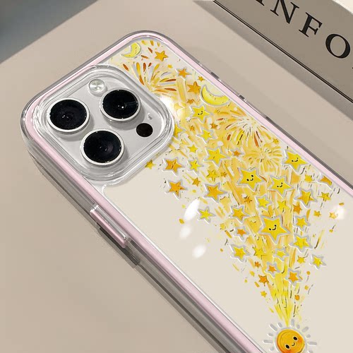 太阳星星适用苹果17promax手机壳iPhone16三合一炫彩华为mate70保护套oppo荣耀200创意小米15