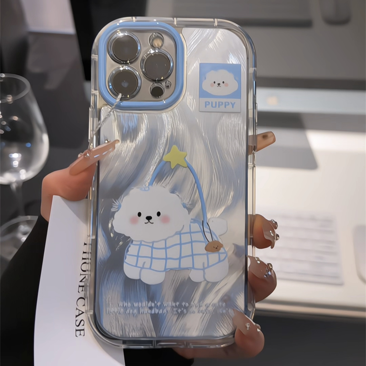 绿帆布袋腊肠狗适用苹果16pro泡芙羽纱手机壳iphone15卡通可爱华为p荣耀创意可爱mate70保护套小众小米15新款