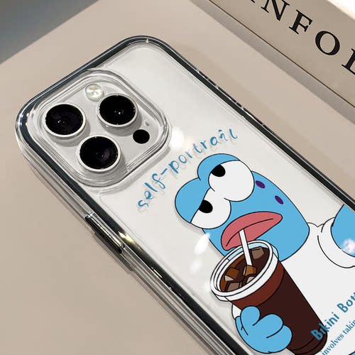 冰美式路人鱼适用苹果17promax手机壳iPhone16三合一炫彩华为mate70保护套oppo荣耀200创意小米15