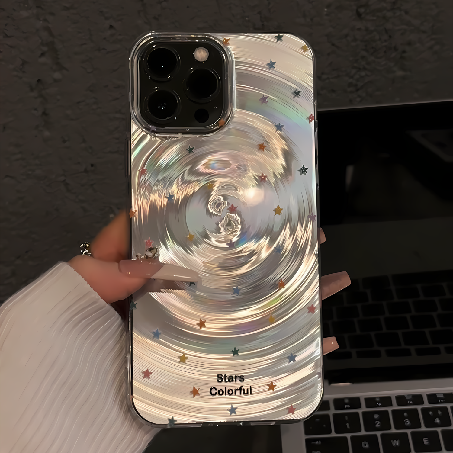 彩色五角星适用苹果16pro旋风IMD手机壳iphone15卡通可爱华为荣耀创意可爱mate70保护套小众小米15新款