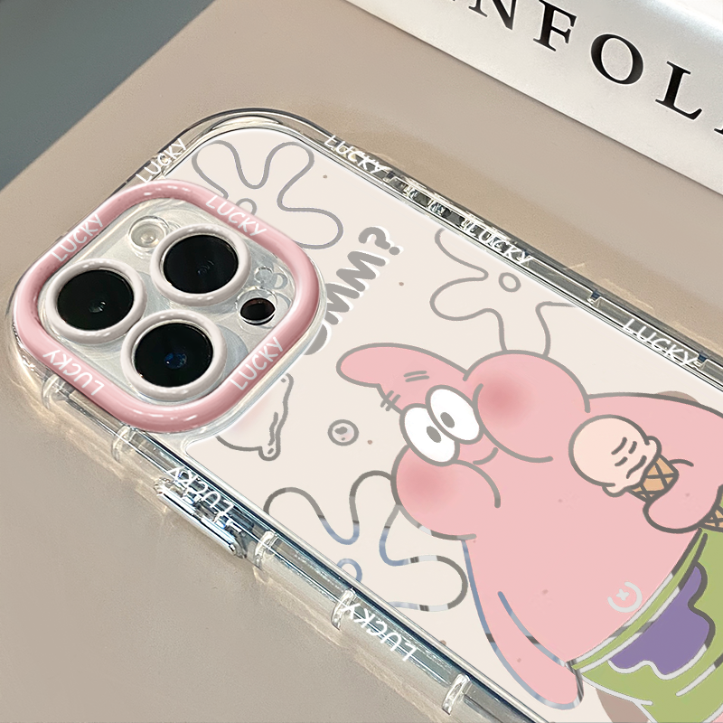 ins冰淇淋海绵宝宝镜面适用于华为奶油壳oppo苹果15新iPhone16/12/11promax手机壳真我红米小米13pro/ultra