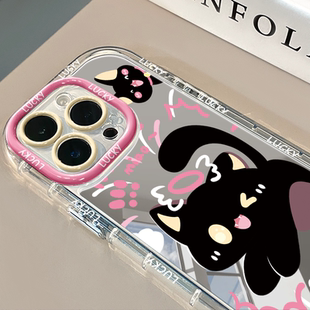 涂鸦卡通猫咪镜面适用于华为奶油oppo苹果15新iPhone14 11promax手机壳真我红米小米13pro
