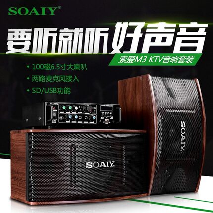 索爱CK-M3大功率6.5寸家庭KTV功放音响套装卡包音箱舞蹈会议影院