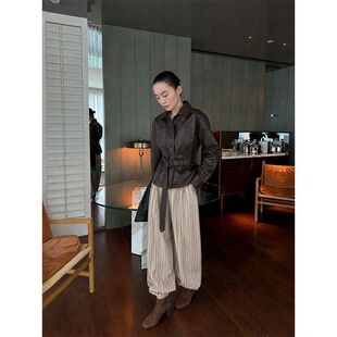 THE MIND女装2026年秋季新款休闲风时尚涂层立领风衣外套