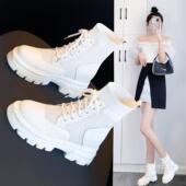 镂空透气马丁靴子女夏天薄款 2025新款 凉靴小个子内增高8㎝袜子靴