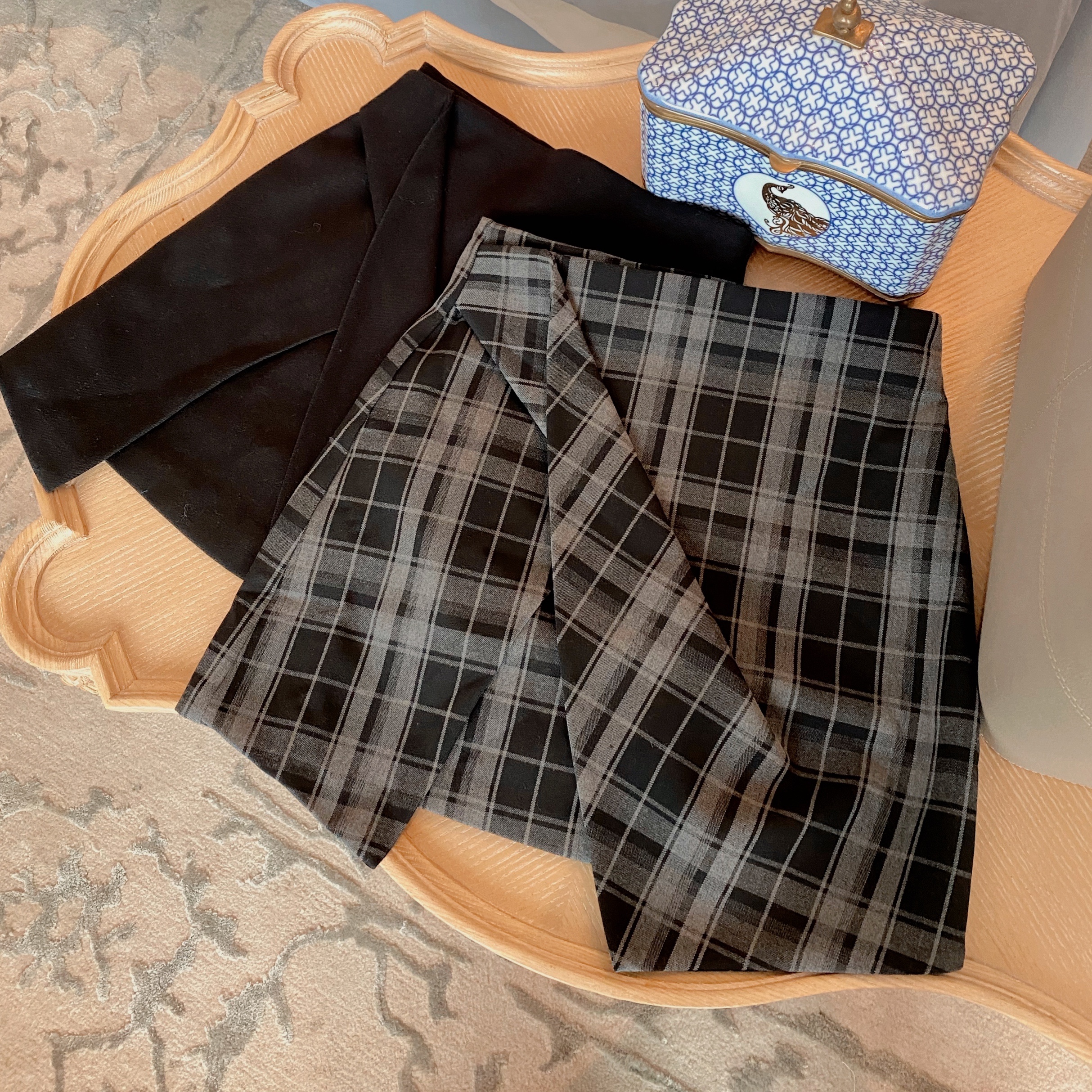 小个子加厚毛呢a字百搭风半身裙