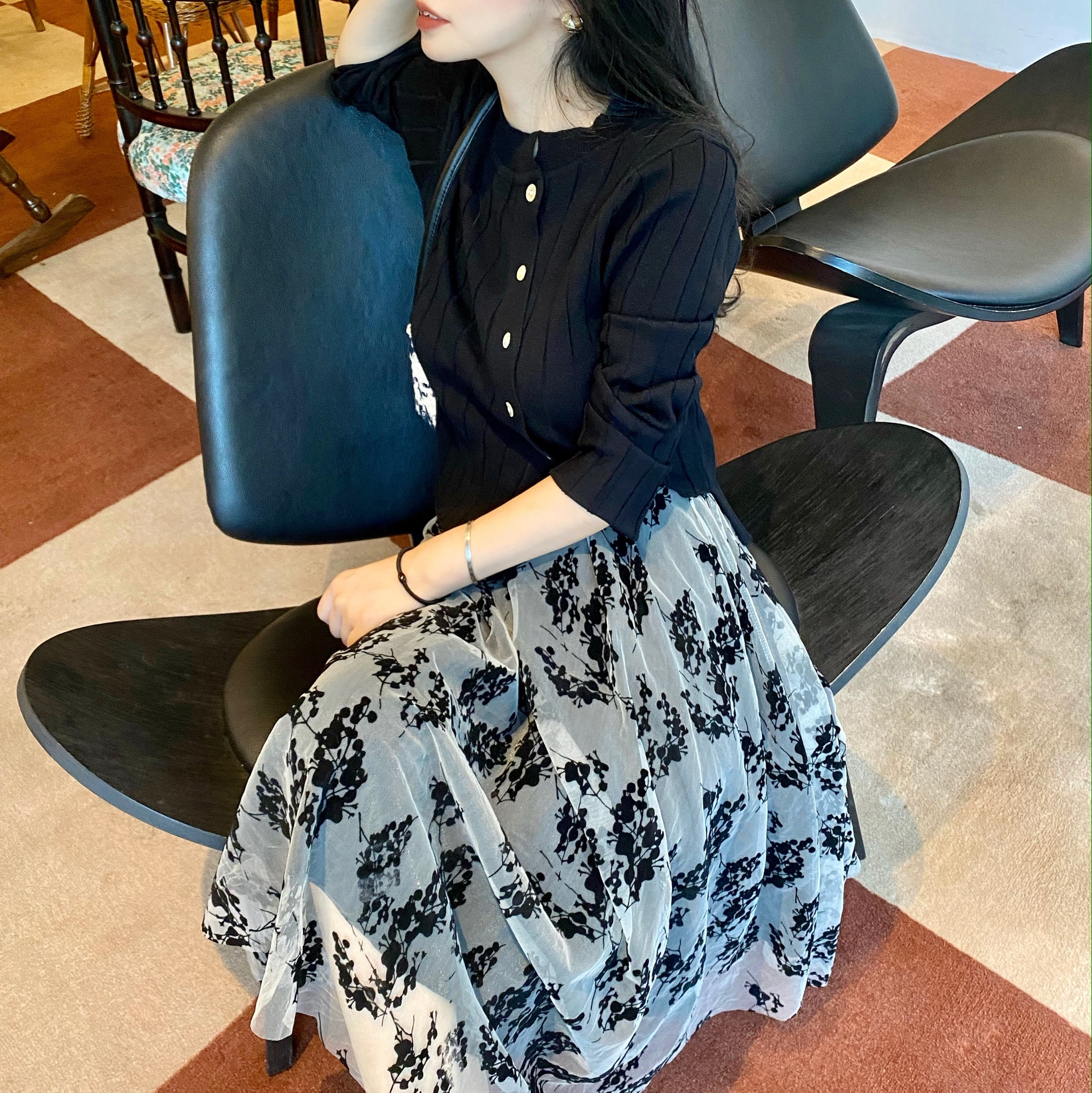 0植绒高腰显瘦仙女网纱半身裙