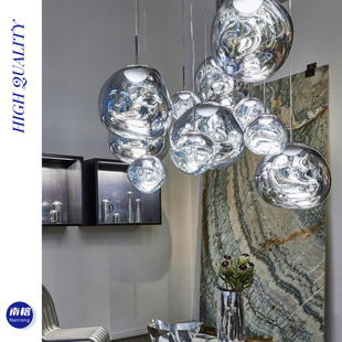 设计师熔岩灯具别墅loft复式 挑空楼梯间长吊灯餐桌吧台简约餐厅灯