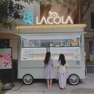 冰淇淋冰激凌定制租赁夜市摆摊车户外网红移动餐车冷饮甜品售卖车
