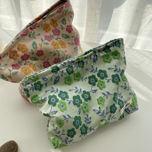 小清新田园风立体花朵手拿化妆包