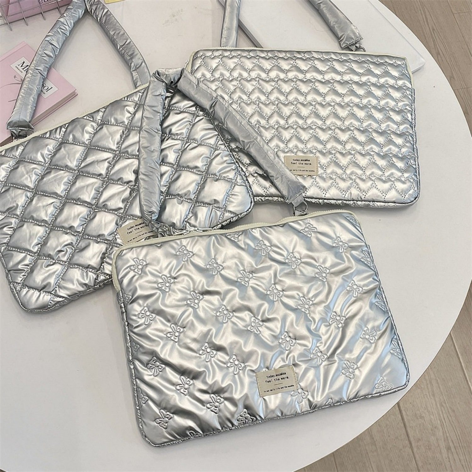 佑木包袋 ins爱心蝴蝶结平板电脑内胆包收纳包13寸15寸电脑保