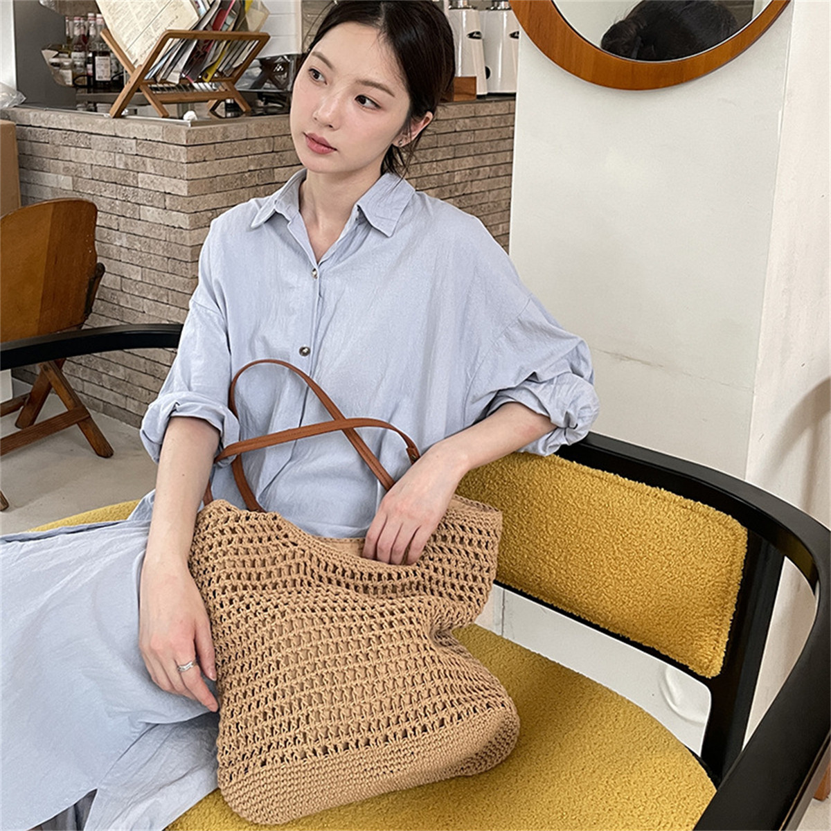 佑木包袋文艺风纯色棉线绳编织镂空拉链单肩包新中式海边沙滩包女,箱包皮具/热销女包/男包,通用款女包,淘宝优惠券,粉丝福利购,淘宝优惠卷