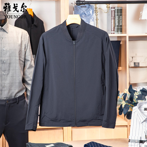 雅戈尔男士棒球领单夹克春季薄款