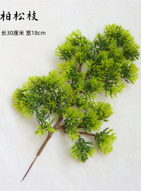 仿真松树树枝迎客松假松针松枝叶子罗汉松塑料美人松叶崖柏小树叶