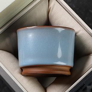 凝香阁 简约主人杯品茗杯 青瓷猪油冻容天杯 家用陶瓷功夫茶具个性