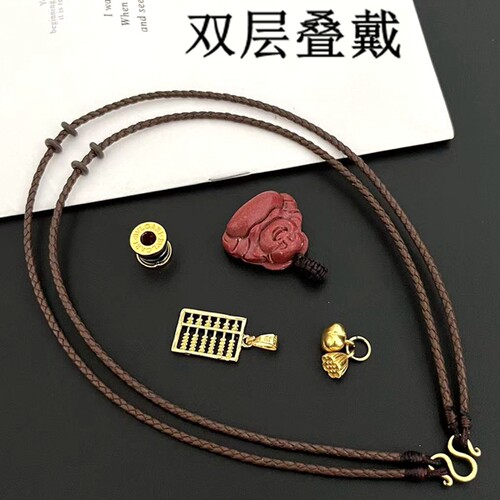 钛钢真皮双层叠戴锁骨链