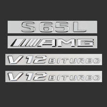奔驰车标原厂S级AMG后标s65l字母s63车尾标志v8v12侧标数字装饰贴