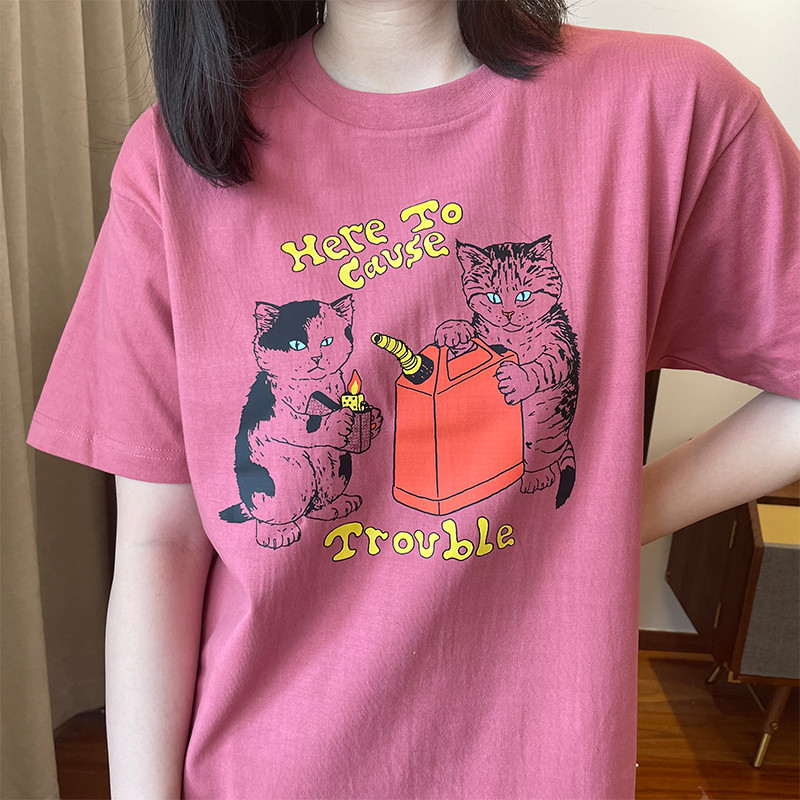 短袖卡通休闲夏款印花纯棉男女