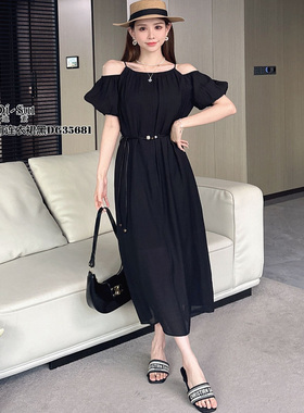 现货特价DI-SUI欧洲站2025夏季新款35681法式收腰后背蕾丝连衣裙