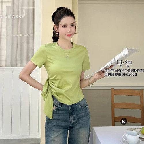 现货特价DI-SUI欧货2025春季新款韩版简约百假两件T恤女35059