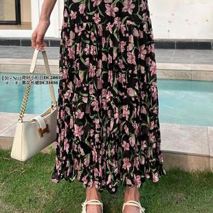 新款 sui夏季 31616松紧腰花色压褶半身长裙特 2024年Di 现货特价