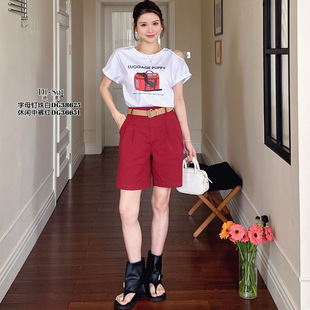 宽松显瘦百搭圆领短袖 SUI女装 38625韩版 T恤女 2025新款 现货特价