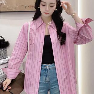 38095高级感竖条纹衬衫 现货特价 新款 sui夏季 女宽松上衣 2024年Di