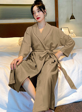女士中长款酒店吸水速干浴衣睡袍