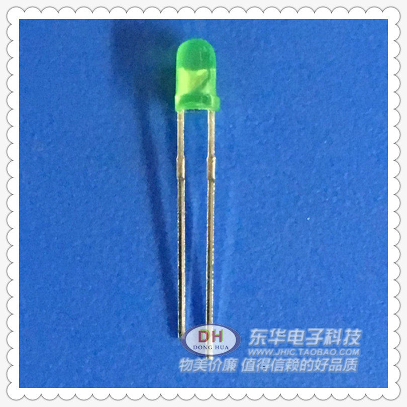 发光二极管 3MM高亮绿发绿LED灯短脚圆头厂家直销机械键盘背光一