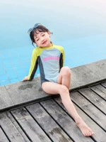 Thương hiệu giảm giá cho bé gái áo tắm dài tay một mảnh vừa và nhỏ cho bé học bơi mùa hè 2019 bé gái mới lạ khí ga - Đồ bơi trẻ em bộ bikini 2 chi tiết cho bé 