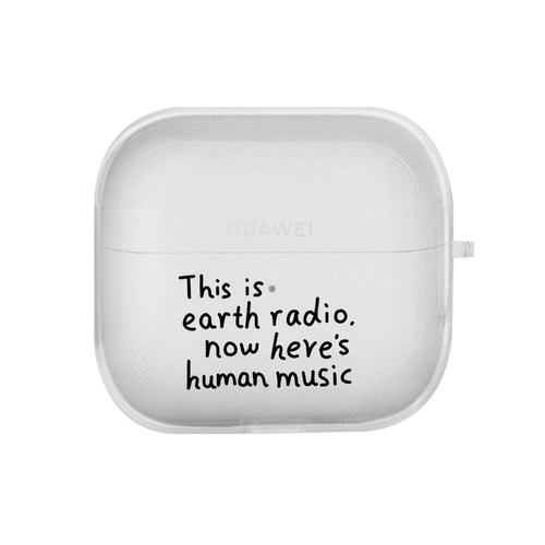 azeyao工作室地球电台适用华为clip2耳机保护套Free 4新款保护壳华为clip 2个性定制新款透明软壳文字情侣