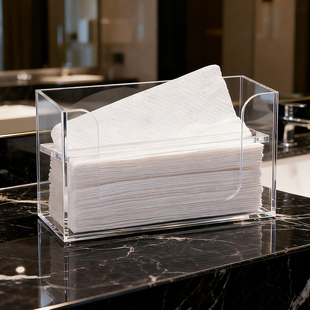 卫生间台面擦手纸盒立式擦手纸巾盒桌面抽纸盒创意洗手台干手纸盒