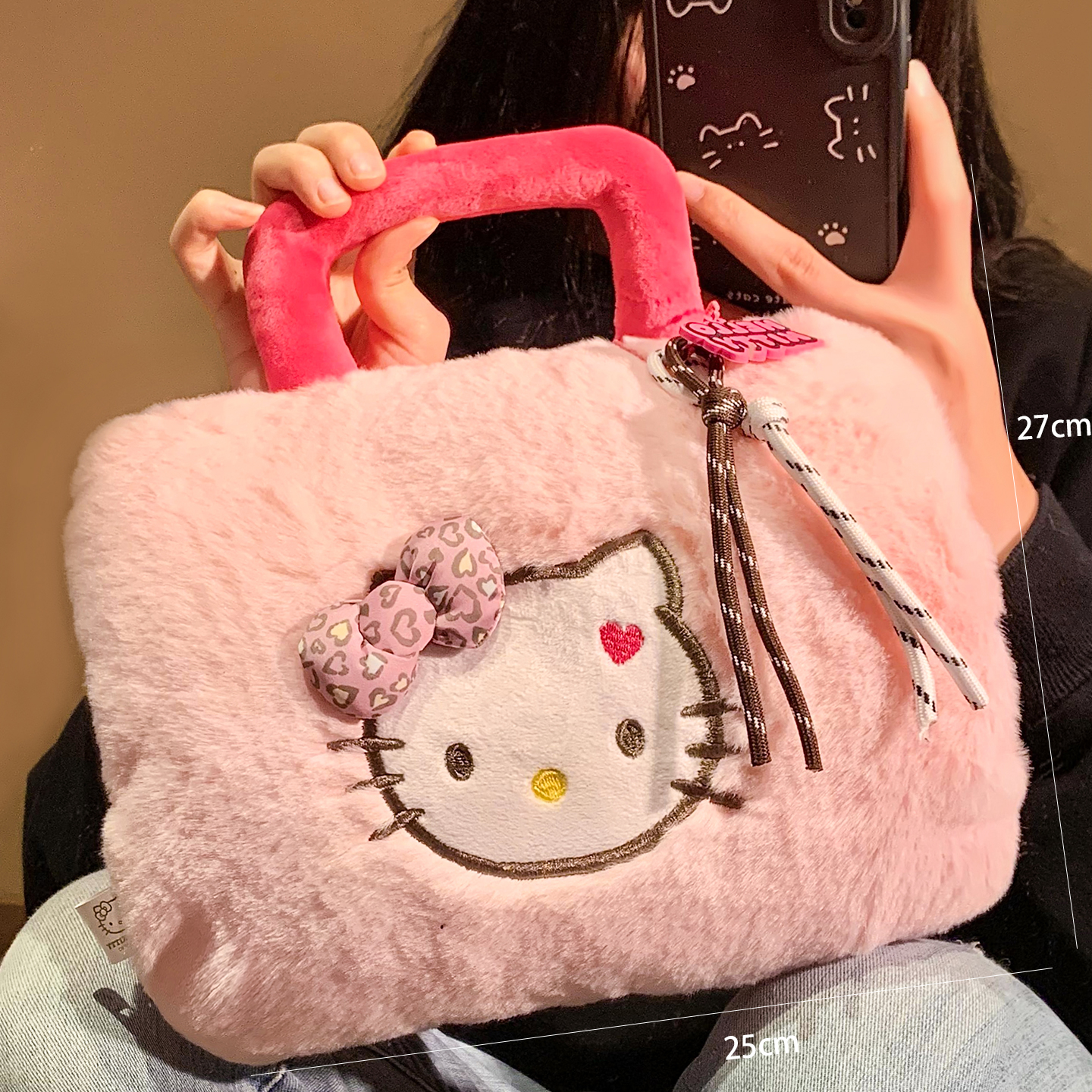 粉色miu系手提hellokitty热水袋充电防爆暖宝宝可爱暖手宝暖水袋