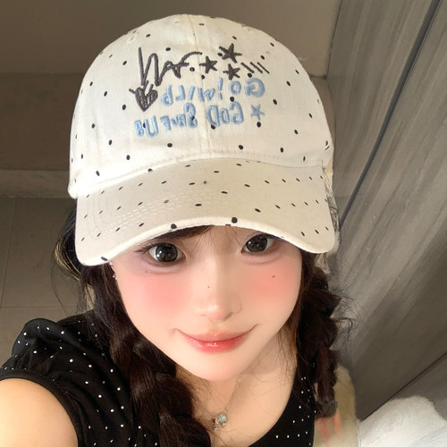 韩系波点星星字母棒球帽女夏季