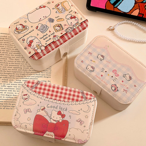 可爱KT猫首饰收纳盒女旅行便携