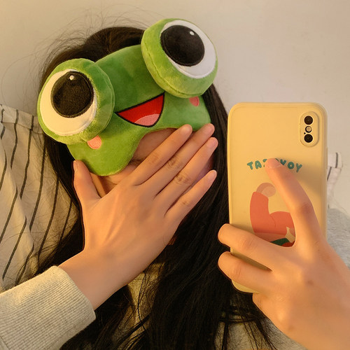 可爱青蛙眼罩女遮光睡眠专用