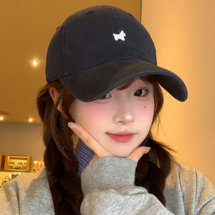 可爱刺绣小马棒球帽女春夏2026新款大头围显脸小百搭遮阳鸭舌帽子