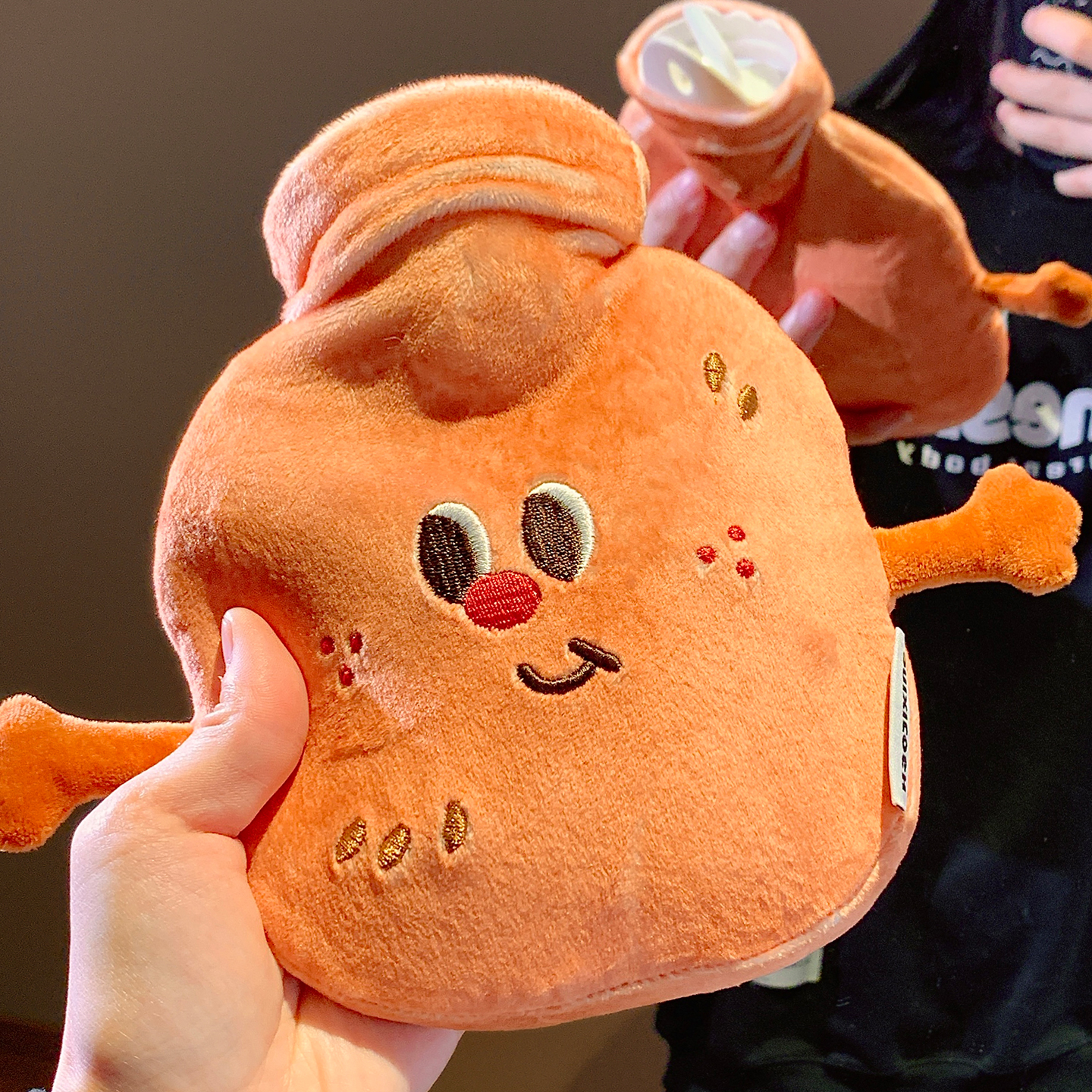 可爱立体面包注水热水袋小号