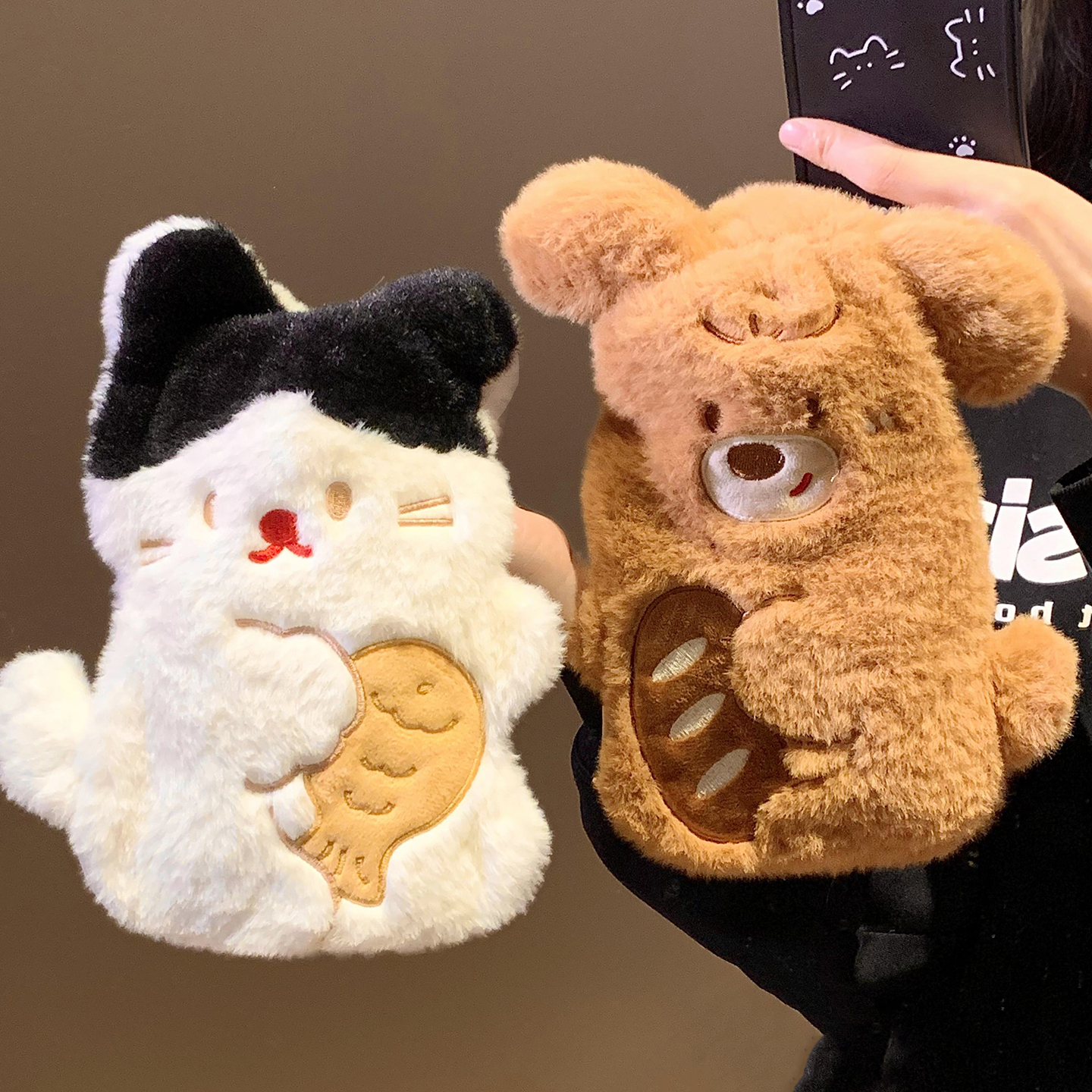 可爱注水热水袋女生冬季防爆保暖毛绒暖水袋小号暖手宝被窝暖宝宝