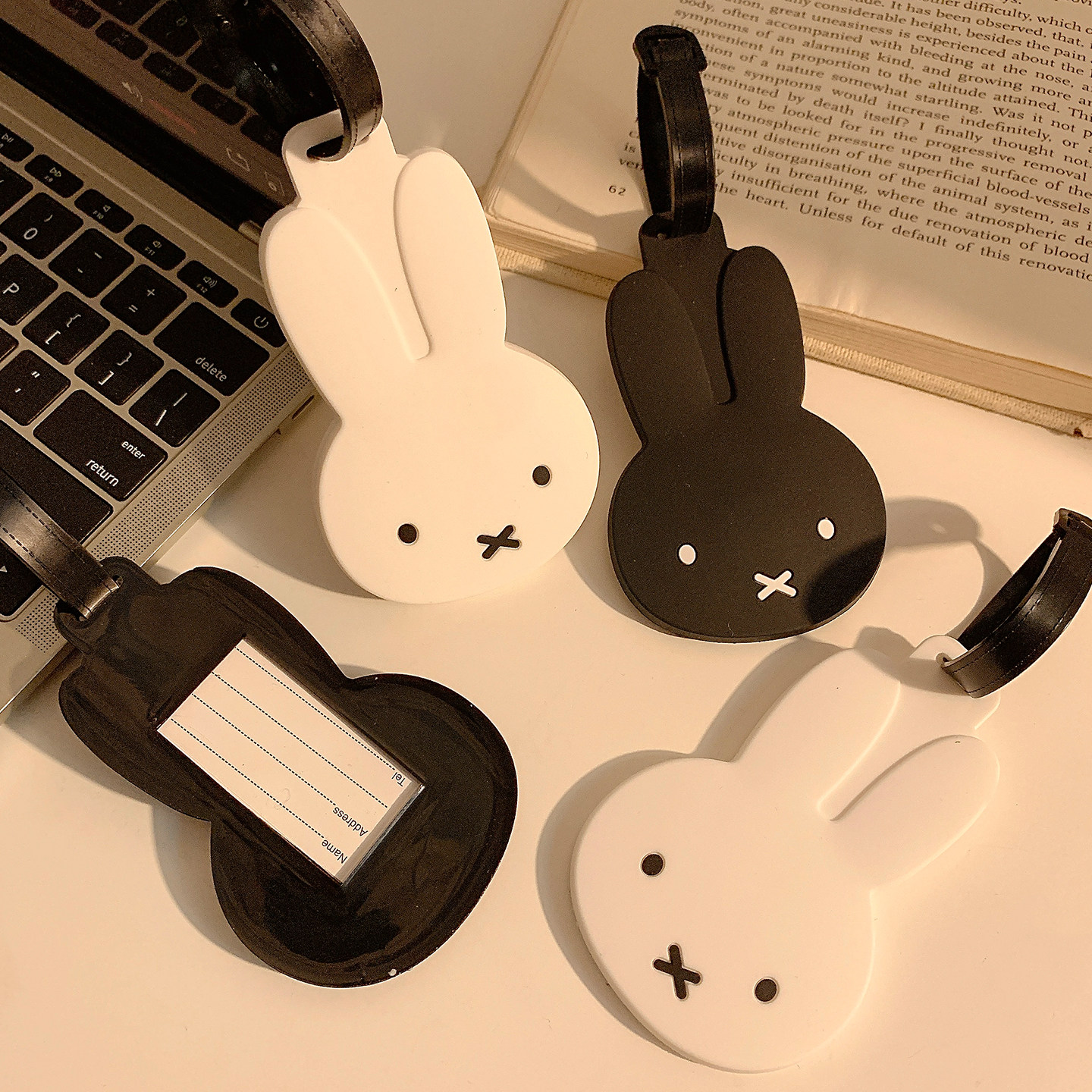 日系可爱米菲兔行李牌防水硅胶