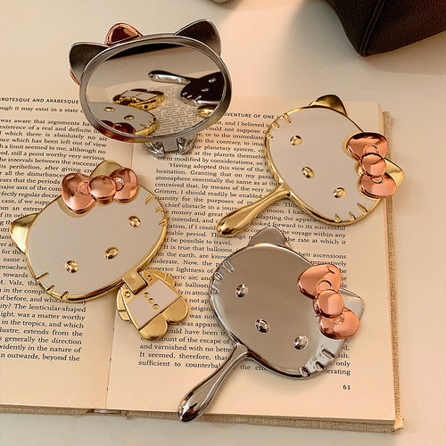 可爱kitty猫手持小镜子随身补妆