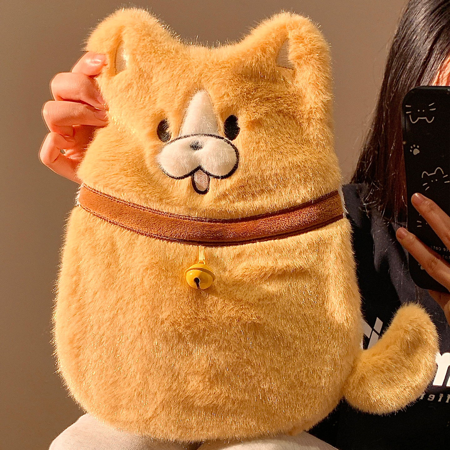 可爱铃铛小狗毛绒注水热水袋