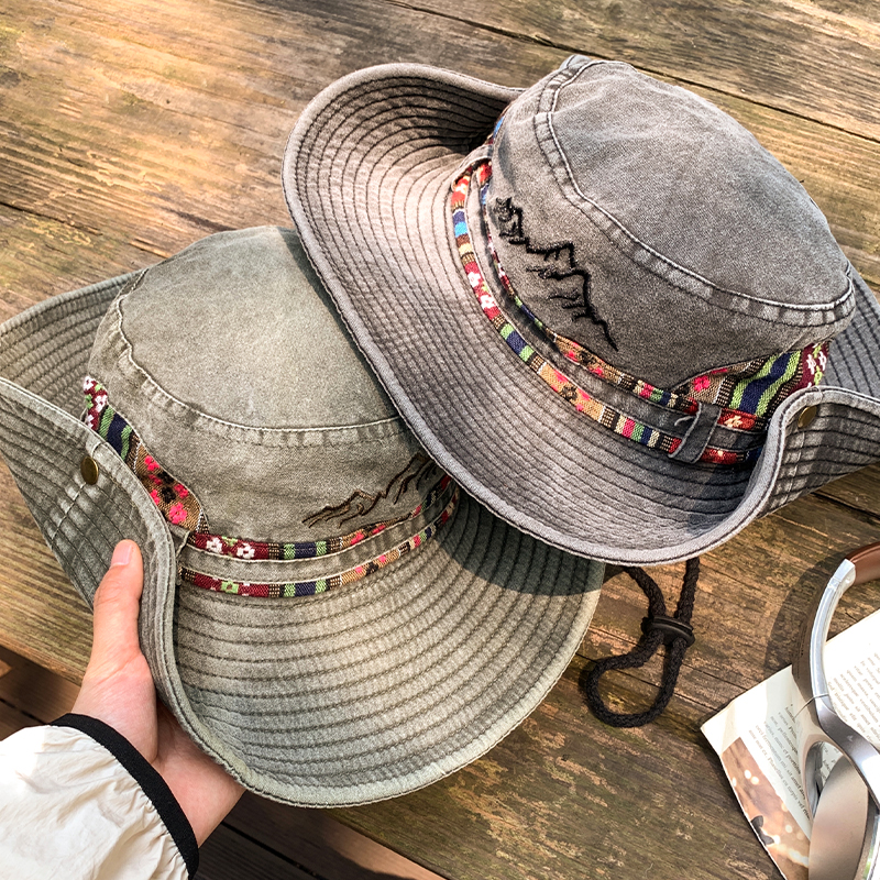 民族风复古牛仔登山帽女户外露营
