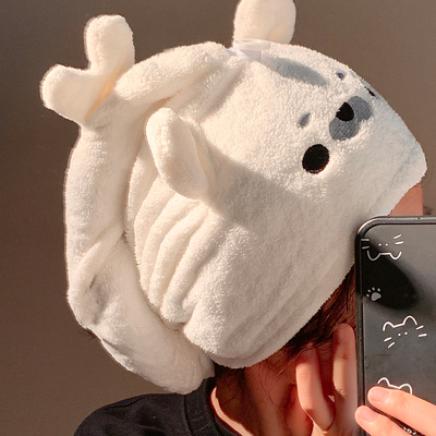 可爱小海豹干发帽女超强吸水速干