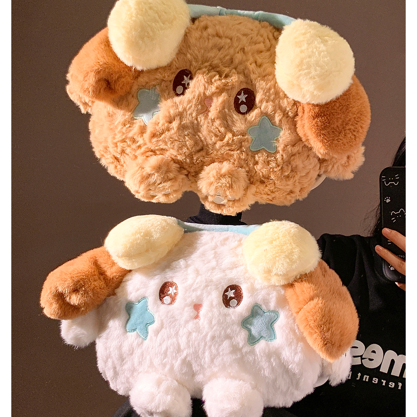 可爱耳机大耳小狗毛绒充电热水袋