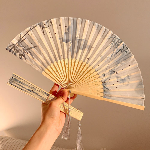 水墨丹青蝴蝶折叠扇子女夏季